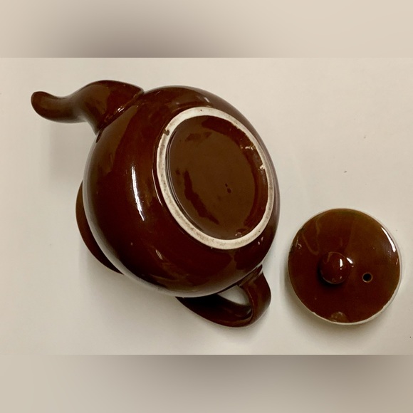Mid Century Vintage Brown Ceramic Restaurant Diner Style Lidded Teapot - Picture 4 of 16